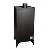 A black wood-burning stove with a chimney pipe on top, standing on four legs against a white background. Produktbild-Vorschau