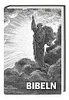 A black and white illustration of a figure on a rocky surface with rays of light emanating from the sky. The word "BIBELN" is written in large white letters at the bottom. Náhled obrázku produktu