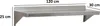 A stainless steel wall shelf with dimensions indicated. Podgląd zdjęcia produktu