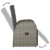 vidaXL Gartensessel Verstellbar mit Kissen Grau Poly Rattan Produktbild-Vorschau 5