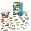 A collection of game pieces and the game box for Ravensburger Meine ersten Spiele Tastspiel Blinde Kuh 21404, arranged on a white background. Anteprima dell’immagine prodotto