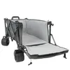 A gray foldable wagon with its front flap open, shown from a slightly elevated side angle against a white background. Anteprima dell’immagine prodotto