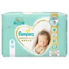 A package of Pampers Premium Care diapers featuring a sleeping baby. Náhled obrázku produktu