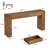 Tavolino consolle in legno massello da 160 cm con cassetti, Anteprima dell’immagine prodotto 8