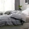 Bettwäsche 155x220cm Bettbezug, 2teilig Set Grau Gestreift Produktbild-Vorschau 3