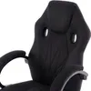 Close-up of a black gaming chair, focusing on the headrest and armrest. Produktbild-Vorschau
