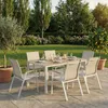 Gartenmöbel Set MONDELLO mit 6 Stühlen, Weiß - Gartentisch Produktbild-Vorschau 1