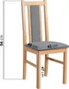 A single chair with dimensions indicated by lines and text. Produktbild-Vorschau