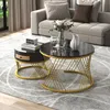 A living room scene with a sofa and two coffee tables. Produktbild-Vorschau