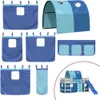 vidaXL Vorhänge für Hochbett mit Tunnel Blau Polyester Produktbild-Vorschau 1