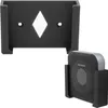 A black wall mount bracket and a black router in a holder. Produktbild-Vorschau