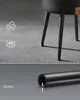 A close-up view of a stool's legs and a detail of a metal pipe, with diagrams highlighting features. Náhled obrázku produktu