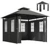 Outsunny Pavillon 3 x 3 m Gartenzelt mit Seitenwand Produktbild-Vorschau 1