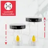 Two LED solar grab lights of different heights are displayed on a marble-like surface against a white background. Red arrows indicate adjustable height. Produktbild-Vorschau