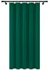 A green curtain hanging from a curtain rod. Podgląd zdjęcia produktu