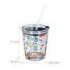 Relaxdays Glasbecher mit Deckel & Strohhalm, 4er Set, mit Produktbild-Vorschau 4