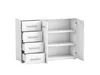 A white cabinet with drawers and doors. Produktbild-Vorschau