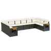 10-tlg. Garten-Sofagarnitur mit Kissen Schwarz Poly Rattan Produktbild-Vorschau 1
