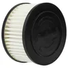 A close-up studio shot of a white pleated air filter with a black rim. Produktbild-Vorschau