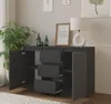 Komoda 120 Cm Antracyt 3 Szuflady, 2 Drzwi, 2 Półki Salon Podgląd zdjęcia produktu 3