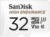A close-up studio shot of a SanDisk 32GB microSDHC card. Podgląd zdjęcia produktu