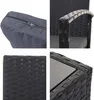 Collage of close-up shots of a poly-rattan furniture set. Podgląd zdjęcia produktu
