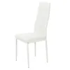 A white dining chair with a high backrest and metal legs. Podgląd zdjęcia produktu