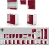 Küchenzeile Vicco Fame-Line Bordeaux Hochglanz/Weiß 200 cm Produktbild-Vorschau 7