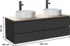 Meuble double vasque SORRENTO suspendu avec plan effet bois Voir les images du produit 3