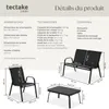 Salon de jardin NORA pour 4 personnes avec table - noir Voir les images du produit 6