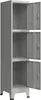 A gray metal locker with three compartments, shown from a slightly angled front view. Anteprima dell’immagine prodotto