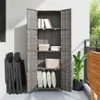 vidaXL Szafka ogrodowa szara 59x40x180 cm z polirattanu Podgląd zdjęcia produktu 3