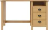 A wooden desk with three drawers on the right side, shown from the front against a white background. Náhled obrázku produktu