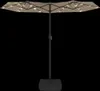 vidaXL Doppel-Sonnenschirm mit LED-Leuchten Taupe 316x145 Produktbild-Vorschau 6