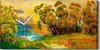 Wandbild Leinwand Bilder mit Uhr 60x30 Gemälde Wiese Wald Produktbild-Vorschau 1