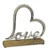 XL Dekoelement in „Herzform“ mit silberner Schrift „Love“ | Produktbild-Vorschau 3