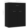 A 3D rendered image of a black sideboard with dimensions indicated by text. Produktbild-Vorschau