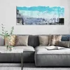 DEQORI Hybrid Leinwand Bild 150x60 cm 'Blaue Tiefen' Produktbild-Vorschau 3