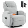 A light gray electric massage chair with heating and vibration functions, shown from the front. Náhľad obrázku produktu