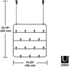 A diagram of an over-the-door hook rack with dimensions and brand logo. Produktbild-Vorschau