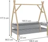 A diagram of a children's bed with dimensions indicated. Produktbild-Vorschau