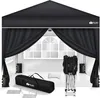 A black pop-up canopy tent and its accessories are displayed against a white background. Náhľad obrázku produktu