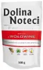 A pouch of dog food with brand name and product details. Produktbild-Vorschau