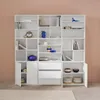 Libreria modulabile decorazione legno 9 elementi, Bianco Anteprima dell’immagine prodotto 4