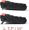 Side view of a mechanical keyboard showing its adjustable tilt angles. Produktbild-Vorschau