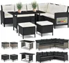 Juskys Polyrattan Lounge Manacor - Sofa, Tisch, Hocker & Produktbild-Vorschau 1