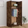 vidaXL Armoire chêne fumé 90x52x200 cm Bois composite Voir les images du produit 3