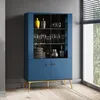 Highboard mit Glastüren in dunkelblau mit goldfarbenen Produktbild-Vorschau 6