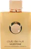 A close-up studio shot of a gold perfume bottle with rose gold accents and a decorative charm. Voir les images du produit