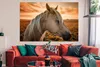 MuchoWow® Poster Pferd - Sonne - Orange 180x120 cm - Produktbild-Vorschau 2
